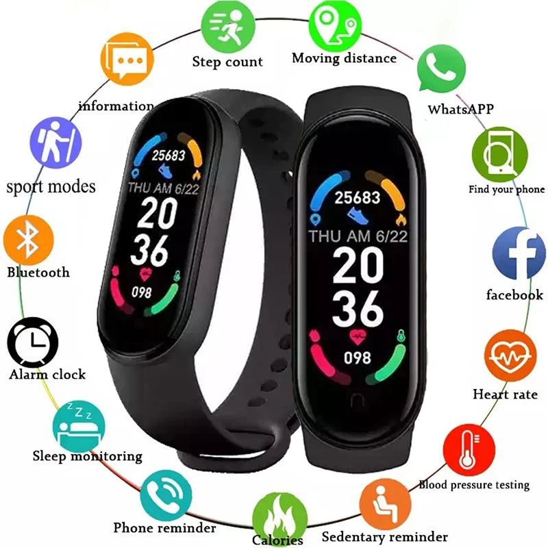 M6 Smart Watch Men and Women Fitness Sports Smart Band Fitpro Version Bluetooth Music Heart Rate Take Pictures M6 Smartwatch