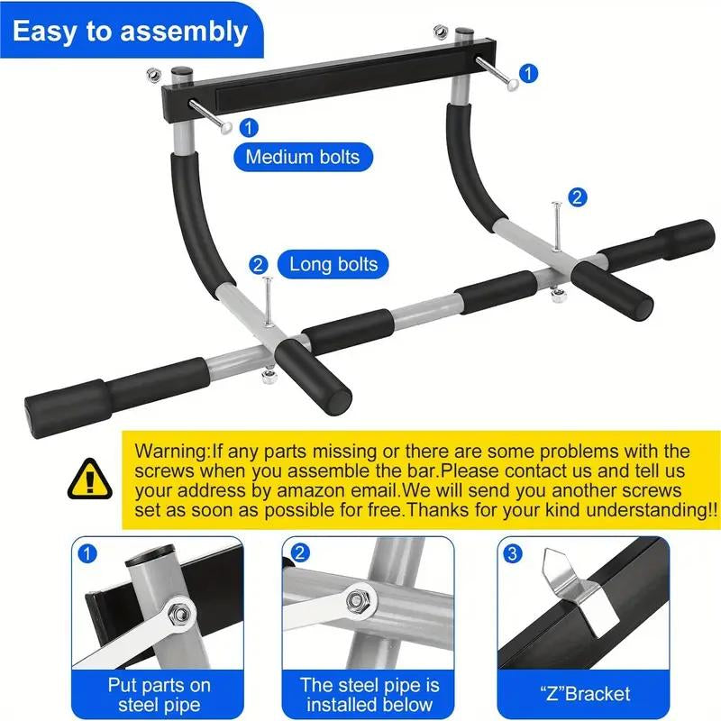 Athletic Works Multi-Function Pull-Up Bar, Black Calisthenics Tools Home Gym Kit Adjustable Workout Equipment Fitness Equipment