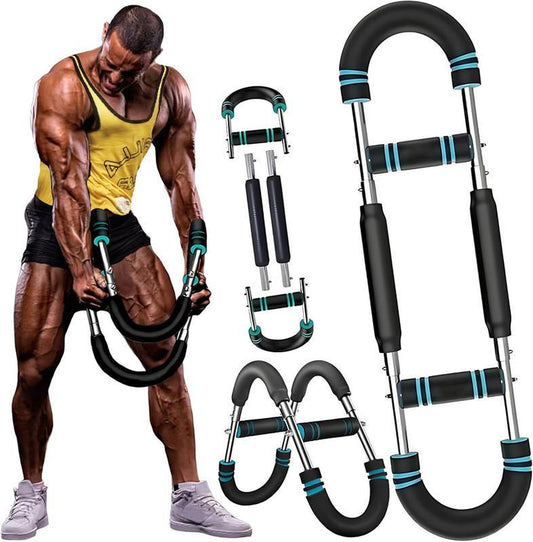 Arm Trainer, 60-110Lb Adjustable Chest Workout Equipment, Arm Trainer, Arm Strength Trainer, Portable Power Twister Bar,Portable Spring Resistance for Home Workout Equipment Weight Lifting Straps