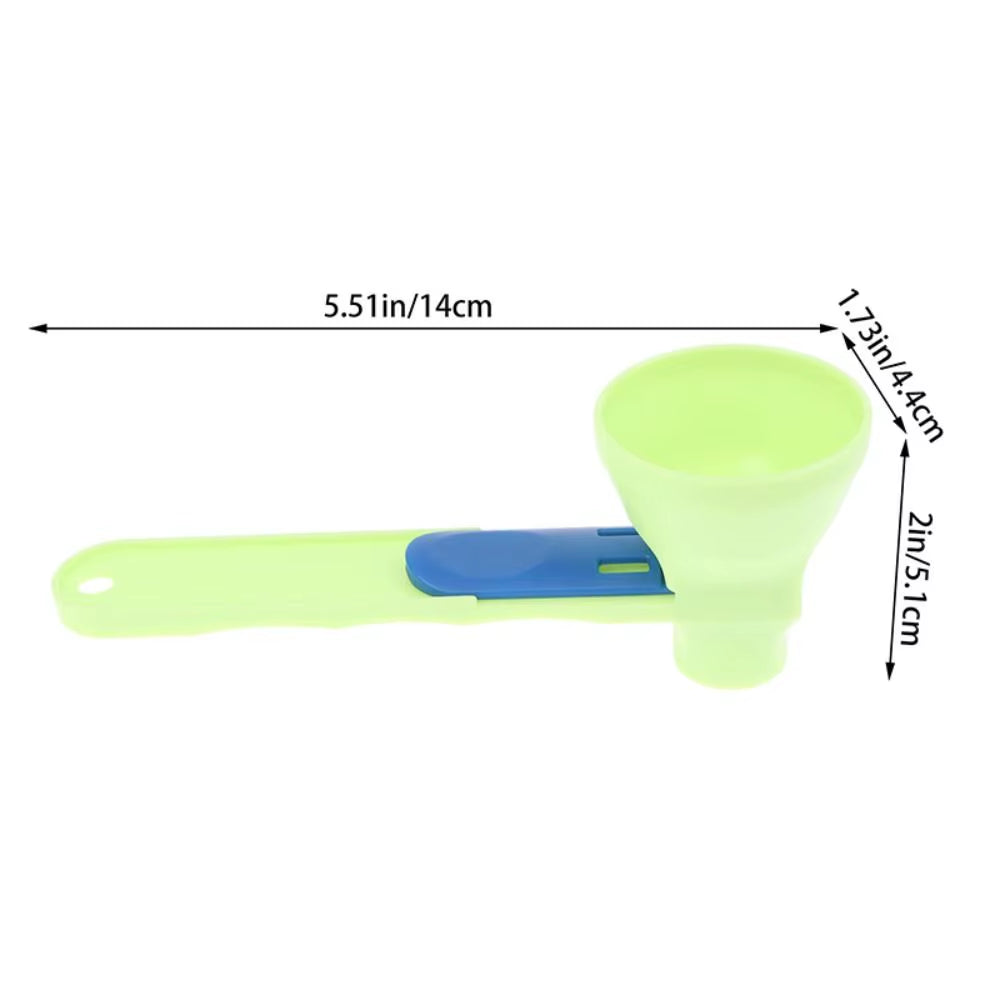 Flling Coffee Scoop Funnel Plastic Reusable Protein Powder Scoop 2 in 1 Sliding Design Sliding Scoop Funnel Kitchen Gadgets