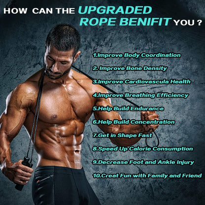 Skipping Rope - Jumping Rope Adjustable for Men Women Kids - Jump Rope for Exercise Fat Burning Workout Home or Gym Personal Training Rope