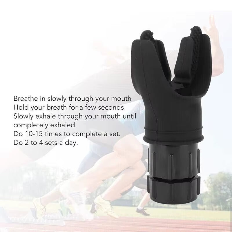 Breathing Trainer Lung Respirator Fiess Equipment Respiratory Exercise Black