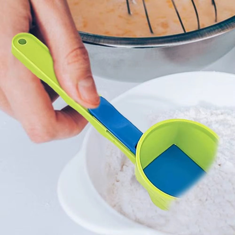 Flling Coffee Scoop Funnel Plastic Reusable Protein Powder Scoop 2 in 1 Sliding Design Sliding Scoop Funnel Kitchen Gadgets