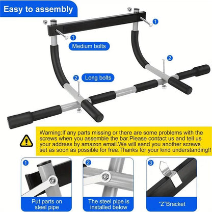 Athletic Works Multi-Function Pull-Up Bar, Black Calisthenics Tools Home Gym Kit Adjustable Workout Equipment Fitness Equipment