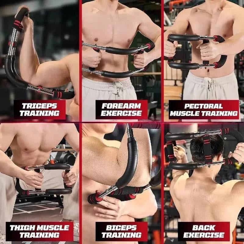 Arm Trainer, 60-110Lb Adjustable Chest Workout Equipment, Arm Trainer, Arm Strength Trainer, Portable Power Twister Bar,Portable Spring Resistance for Home Workout Equipment Weight Lifting Straps