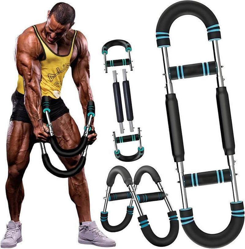 Arm Trainer, 60-110Lb Adjustable Chest Workout Equipment, Arm Trainer, Arm Strength Trainer, Portable Power Twister Bar,Portable Spring Resistance for Home Workout Equipment Weight Lifting Straps